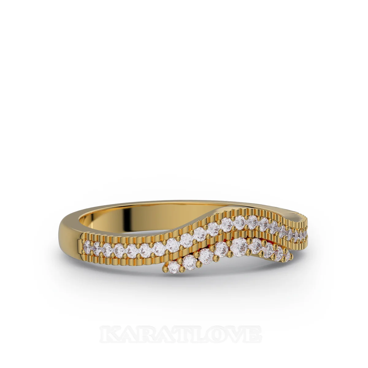 Bague de mariage en argent sterling blanc et or jaune avec diamant taille ronde